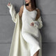 Women 2pcs Winter outfit set Long dress Cashmere Long Cardigan Jacket - EX-STOCK Canada