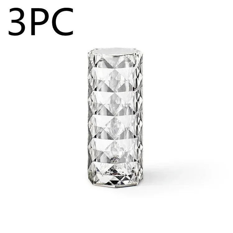 Nordic Crystal Lamp USB Table Lamps Bedroom Touch Dimming Atmosphere Diamond Night Light Rose Projector Lamp Decor - EX-STOCK CANADA