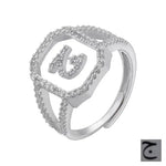 Fashion Micro Inlaid Zircon Arab Letters Ring for women - EX-STOCK CANADA