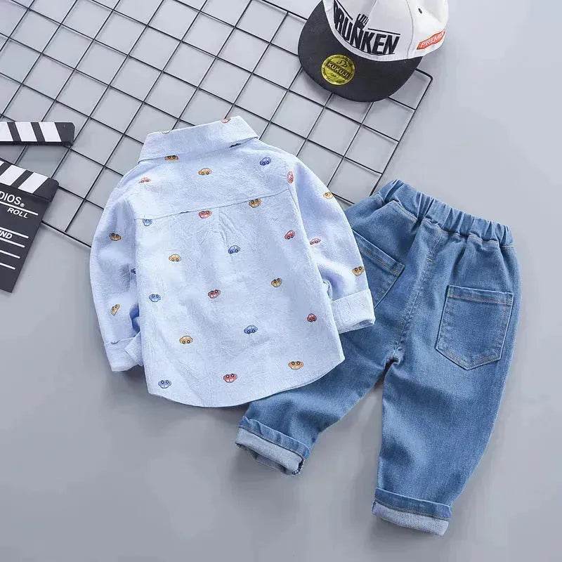 Children's Clothing Autumn Clothing Casual Long sleeve Shirt Two-piece for Boys - EX-STOCK Canada