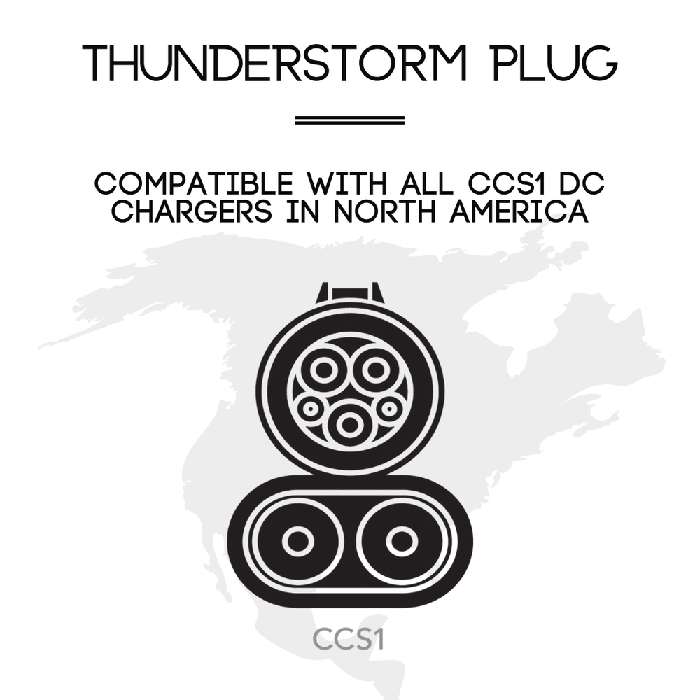 Chargeur CCS1 pour véhicule NACS | DC | Compatible avec les véhicules Tesla et les véhicules NACS | Certifié UL2252/CSA-C22.2 | La prise Thunderstorm 