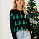 Women's Jacquard Christmas Tree Long Sleeve Red Christmas Sweater EX-STOCK Canada 