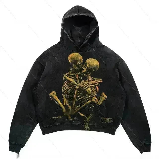 Men's And Women's Fashion Punk Design Fleece Printed Hoodie top - EX-STOCK CANADA