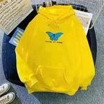 Women Single Butterfly Autumn And Winter Loose Hoodie Pullover sweatshirt - EX-STOCK CANADA