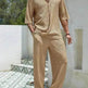 Men's Casual summer 2 piece Pant sets Short sleeved Top and Straight leg pant - EX-STOCK Canada