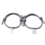 Stainless Steel Titanium Sun And Moon Pendant Couple Bracelet - EX-STOCK Canada