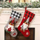 Plaid Three-dimensional Couple Faceless Doll Christmas Stockings Christmas Eve Gift Bag Candy Bag - EX-STOCK CANADA