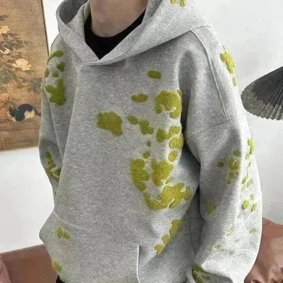 Pullover una felpa con cappuccio muschio di cotone unisex