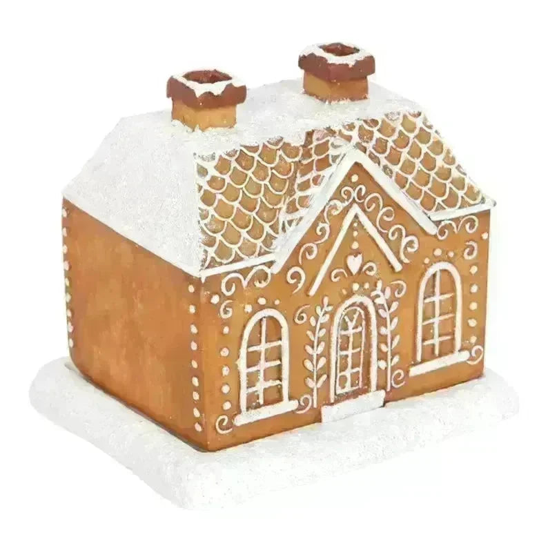 Christmas Snow Top Resin Ginger Cake Cottage Incense Burner - EX-STOCK CANADA