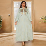 Middle East Muslim Robe Dubai V-neck Dress - EX-STOCK Canada