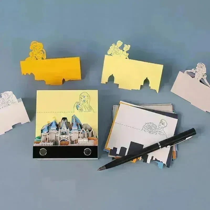Three-dimensional Note Paper Carving Model Fairy Tale Castle Art - EX-STOCK CANADA
