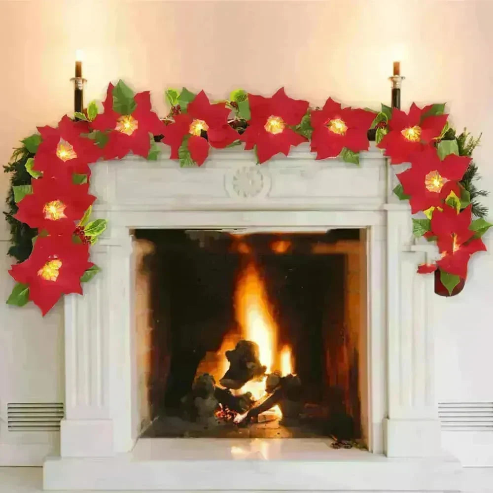 Door Frame Escalator Decoration Red Flower String Lights - EX-STOCK CANADA