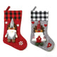 Plaid Three-dimensional Couple Faceless Doll Christmas Stockings Christmas Eve Gift Bag Candy Bag - EX-STOCK CANADA