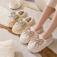 Big Bow-knot Fluffy Slippers Winter Warm Covered Heel Cotton Shoes Fashion Thick-soled Platform Slippers Indoor And Outdoor Garden Walking Shoes - EX-STOCK Canada