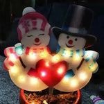 Christmas Scene Decoration With LED Lights Christmas Snowman Ornaments - EX-STOCK CANADA