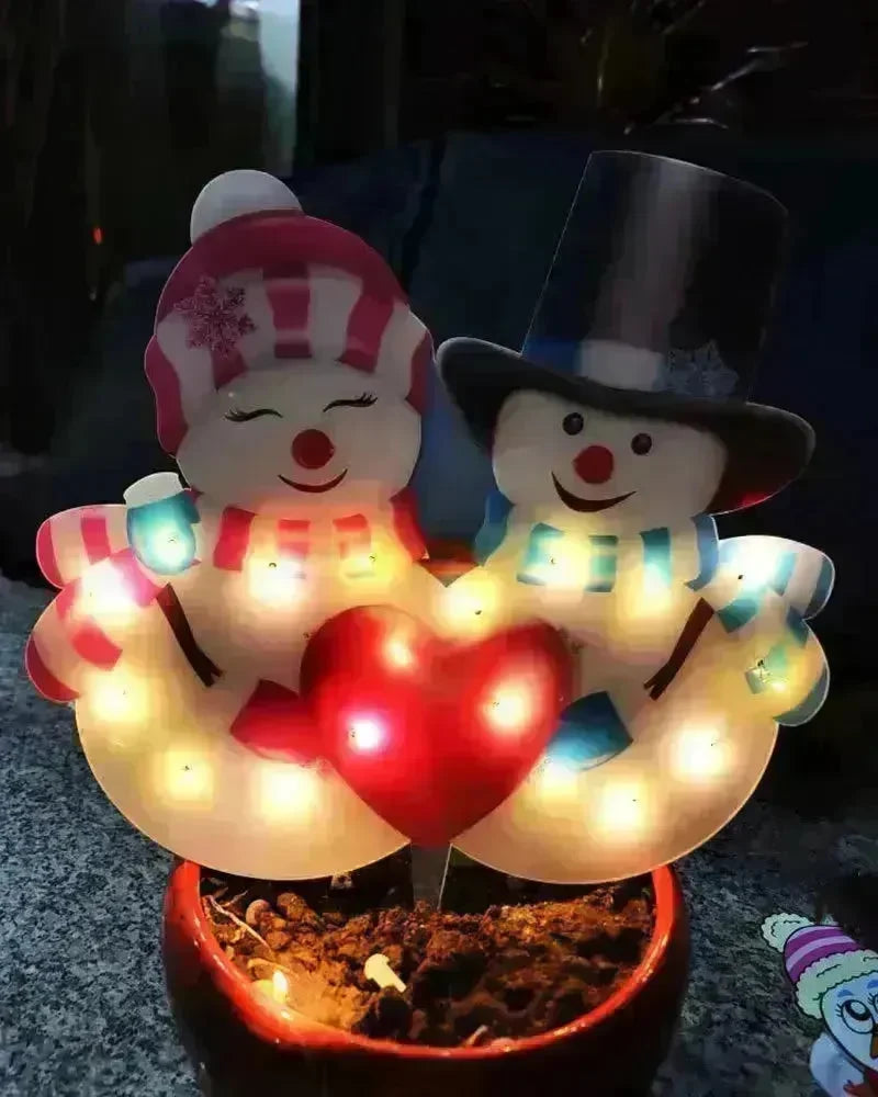 Christmas Scene Decoration With LED Lights Christmas Snowman Ornaments - EX-STOCK CANADA