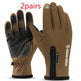 Pair of brown gloves with black accents on a white background, featuring the brand 'Glovesery'.