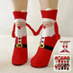 Christmas Magnetic Socks Cute Elk Santa Claus Snowman Hand-holding Socks For Couple - EX-STOCK CANADA