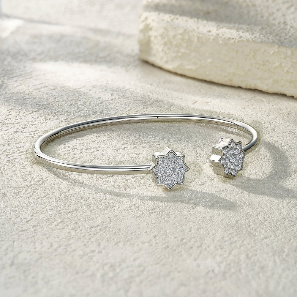 Moissanite Minimalist Platinum Bracelet – S925 Silver & GRA Certified