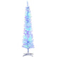6' Prelit Christmas Trees, Pencil Artificial Christmas Tree With Colourful Surface Tips, Colourful LED Lights, White EX-STOCK Canada 