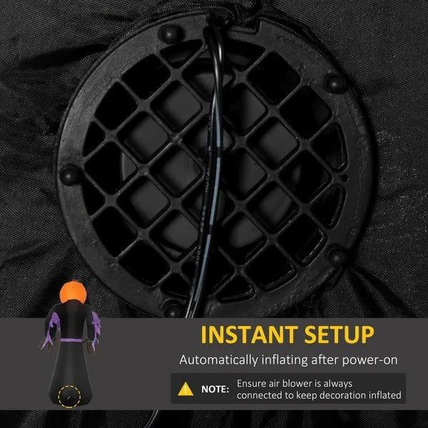 7ft Inflatable Halloween Decoration Pumpkin Reaper, Blow-Up Outdoor LED Yard Display With Lights For Garden, Party, Holiday EX-STOCK Canada 