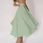 Charming V-neck Suspender Dress Summer Fashion A-Line Long Dresses For Women Sleeveless Skater Dress for Wedding cocktail evening  dinner party events - EX-STOCK CANADA