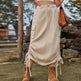 American-style Casual Denim Drawstring Midi Cargo Skirt - EX-STOCK Canada