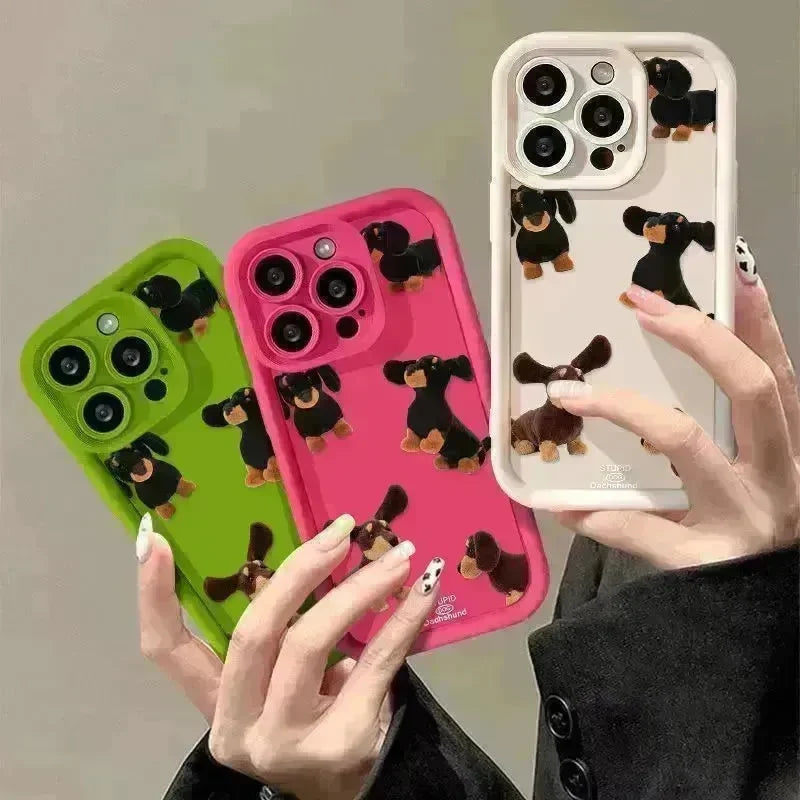 Cream Sausage Dog Phone Case - EX-STOCK CANADA