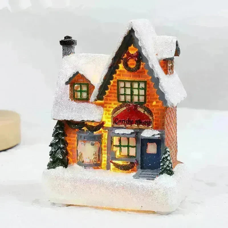 Christmas Decorations Resin Small House Luminous Ornaments - EX-STOCK CANADA