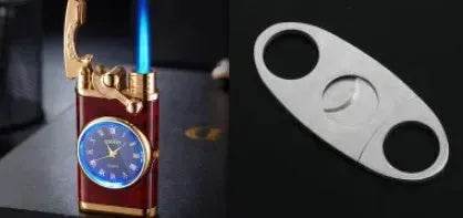 New Lighter With Electric Watch Rocker Arm Automatic Ignition Straight Blue Flame Lighter Creative Real Dial Inflatable Windproof Cigar Lighter Men's Watch Gift - EX-STOCK Canada