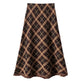 Women Plaid Big Hem Wool Midi Skirt - EX-STOCK Canada