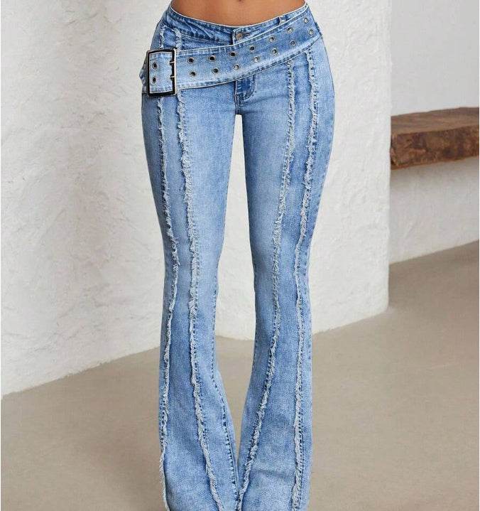 Women's Fashionable Low Waist Flared Jeans EX-STOCK Canada 
