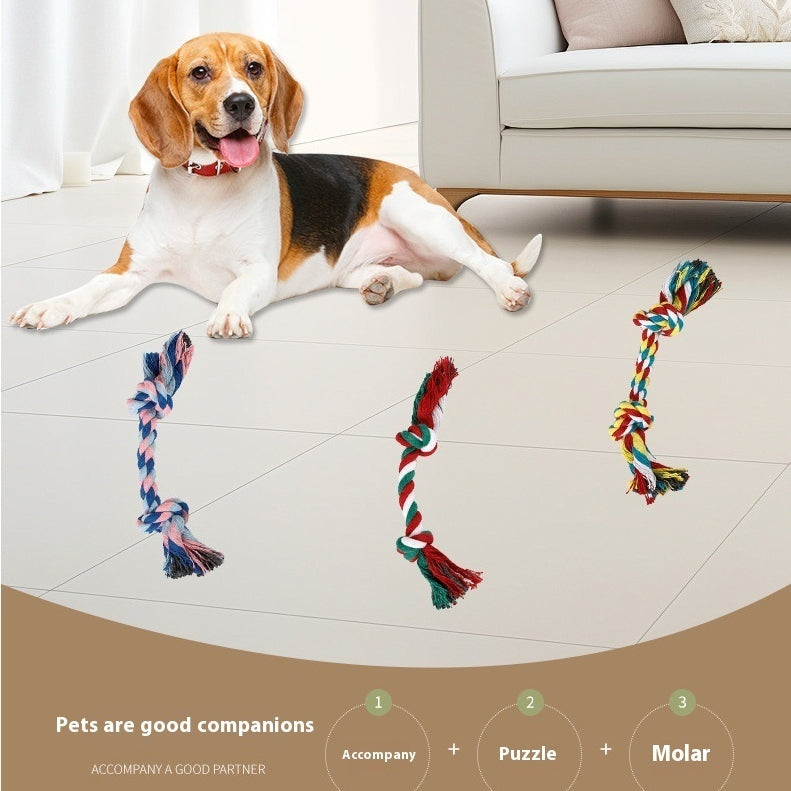 Double-knot cotton rope chew toy for dogs