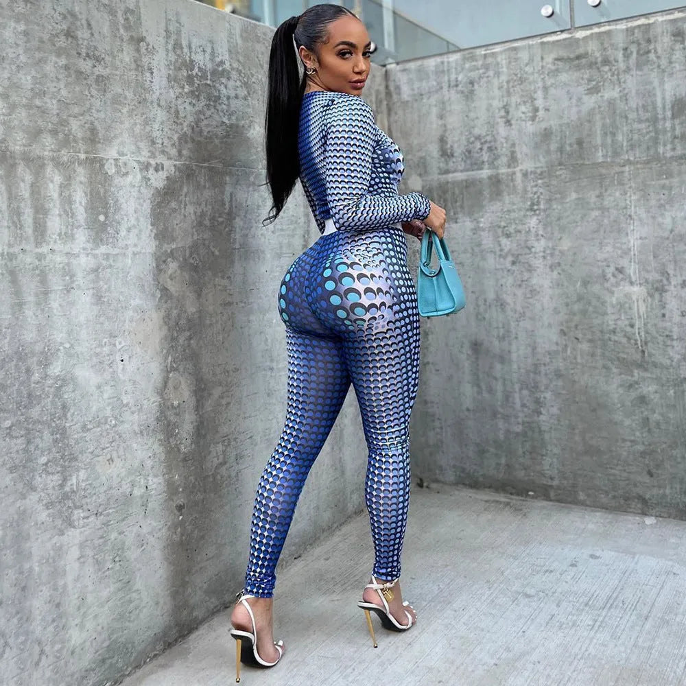 Fashion Skinny 2pcs Printed Athleisure Outfit women - EX-STOCK CANADA