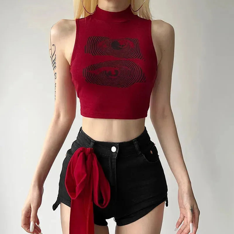 Summer New Women's Clothing Street Letters Printed Cropped Tank Top Women - EX-STOCK CANADA