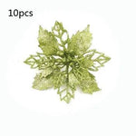 Glitter Artifical Christmas Flowers Christmas Tree Decorations For Home Fake Flowers Xmas Ornaments New Year Decor - EX-STOCK Canada