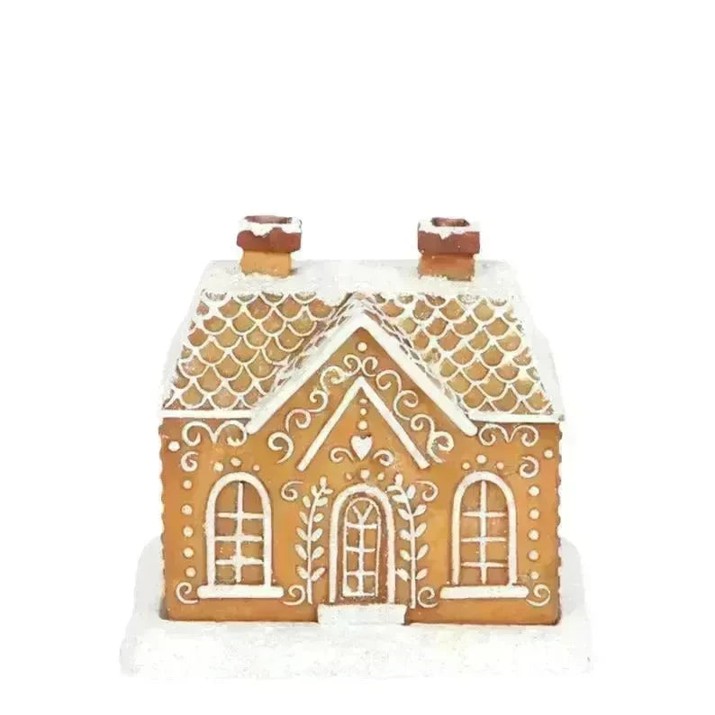 Christmas Snow Top Resin Ginger Cake Cottage Incense Burner - EX-STOCK CANADA