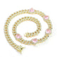 Cuban Link Chain Peach Heart Women's Necklace - EX-STOCK CANADA