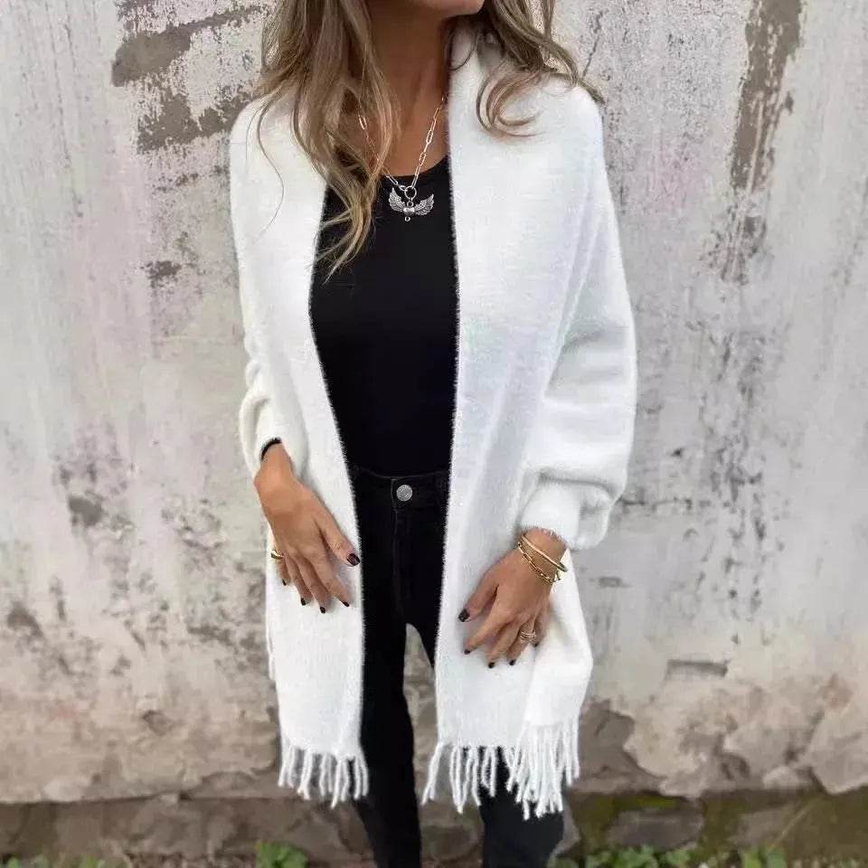 Women's Cashmere Tassel Knitted Batwing Sleeve Kimono Cardigan Jacket Outwear - EX-STOCK Canada