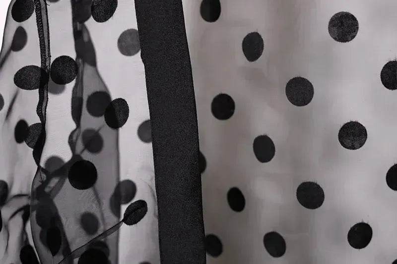 Middle East Apparel Women's Cross-border Polka Dot Perspective Cardigan Long Shawl Open Front Abaya Kimono Abaya for Dubai Turkey Women Two piece - EX-STOCK Canada