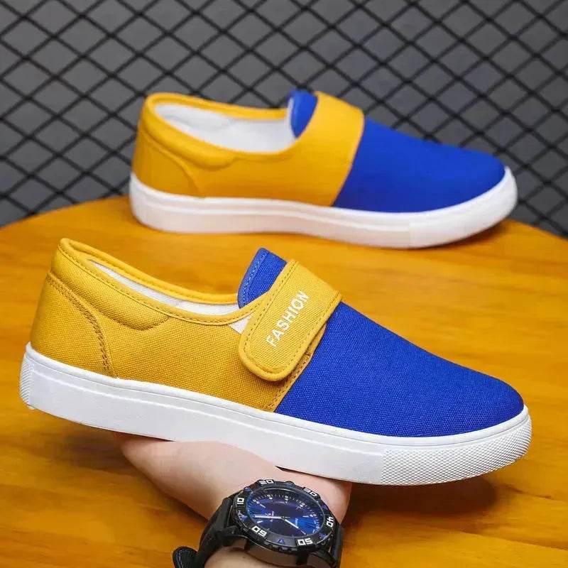 Canvas Flat Shoes Men Velcro Fashion Casual Unisex Sneakers - EX-STOCK Canada