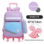 Portable Burden Alleviation Bull Wheel Trolley Schoolbag Bookbag for Boy and Girl - EX-STOCK CANADA
