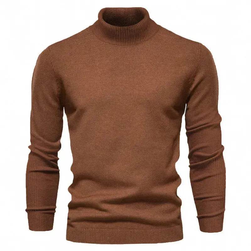 Men's Plain Slim Pullover Polo Sweatshirt Turtleneck Sweater Winter Casual Tops Men - EX-STOCK Canada