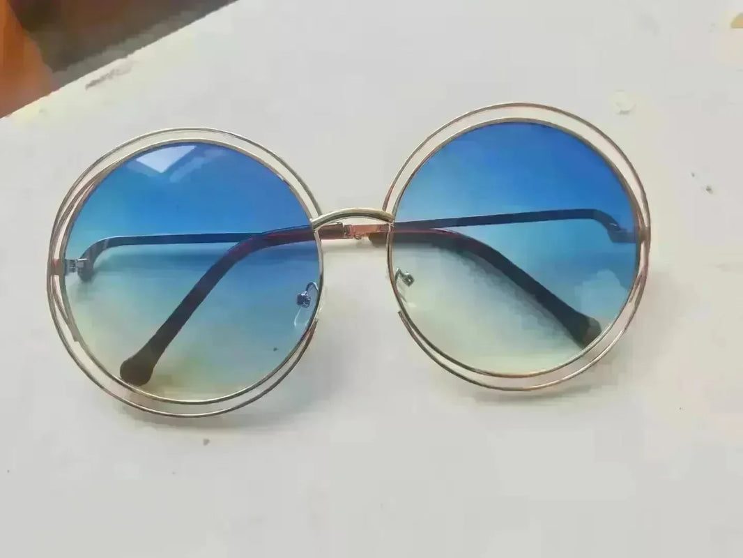 Large Frame Round Frame Unisex Sun Glasses True Film Ink Mirror Flat Light Mirror - EX-STOCK CANADA