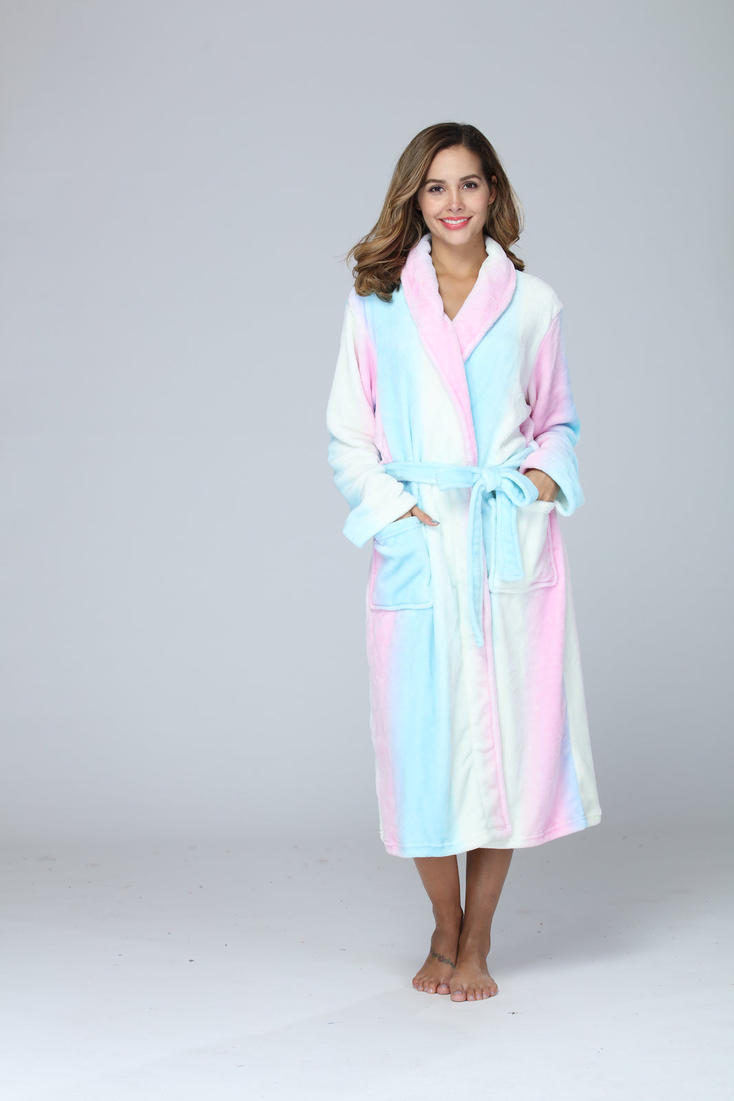 RONGTAI Womens Long Robes Plush Fleece Nightgown Thick Hooded Bathrobe With Pockets Fluffy Sleepwear For Men EX-STOCK Canada 