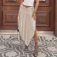 High Waist Irregular split Long Skirt - EX-STOCK Canada
