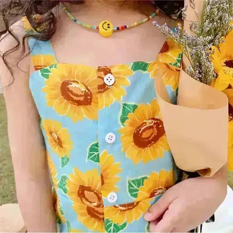Casual Summer Floral cotton dress for baby girl - EX-STOCK CANADA