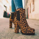 Round-toe Ankle Boots Solid Leopard Print Thick Square High Heel Shoes Ladies Casual Fashion Autumn Winter Suede Dress Party Boots - EX-STOCK Canada