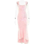 Fashion Off-neck Tube Top Stitching Hip Fishtail Dress for women. - EX-STOCK CANADA