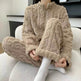 Autumn And Winter New Twist Zipper Couple Fleece-lined Thick Coral Fleece Pajamas Homewear Loungewear Sleepwear For Sleeping - EX-STOCK Canada